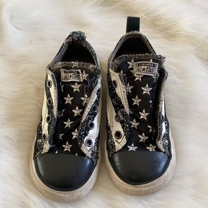 Toddler Vans stars and stripes velcro slip ons